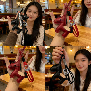 Móc Treo Túi Xách Hình Chó Da Cute, Charm Đeo Túi Xách Chó Da, Móc Treo Cặp Sách Chó Da