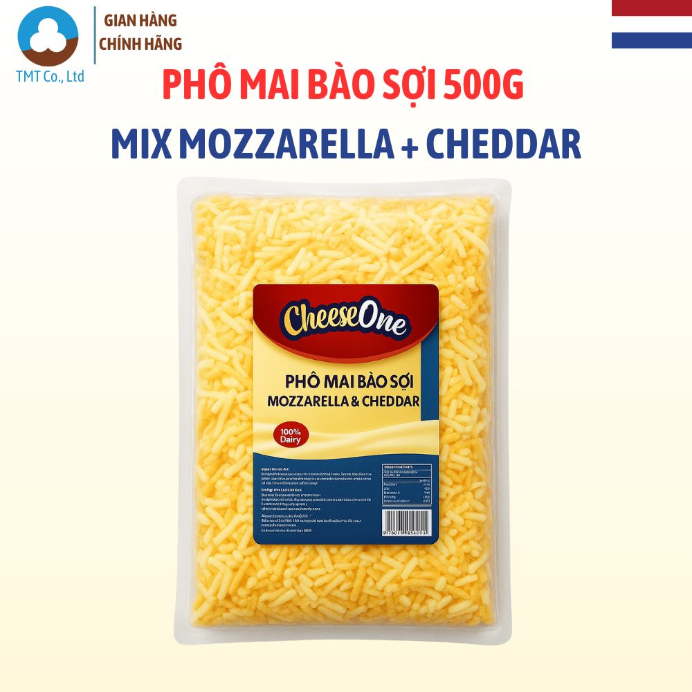 [Giao HCM] Phô mai mix mozzarella & cheddar bào sợi CheeseOne 500g