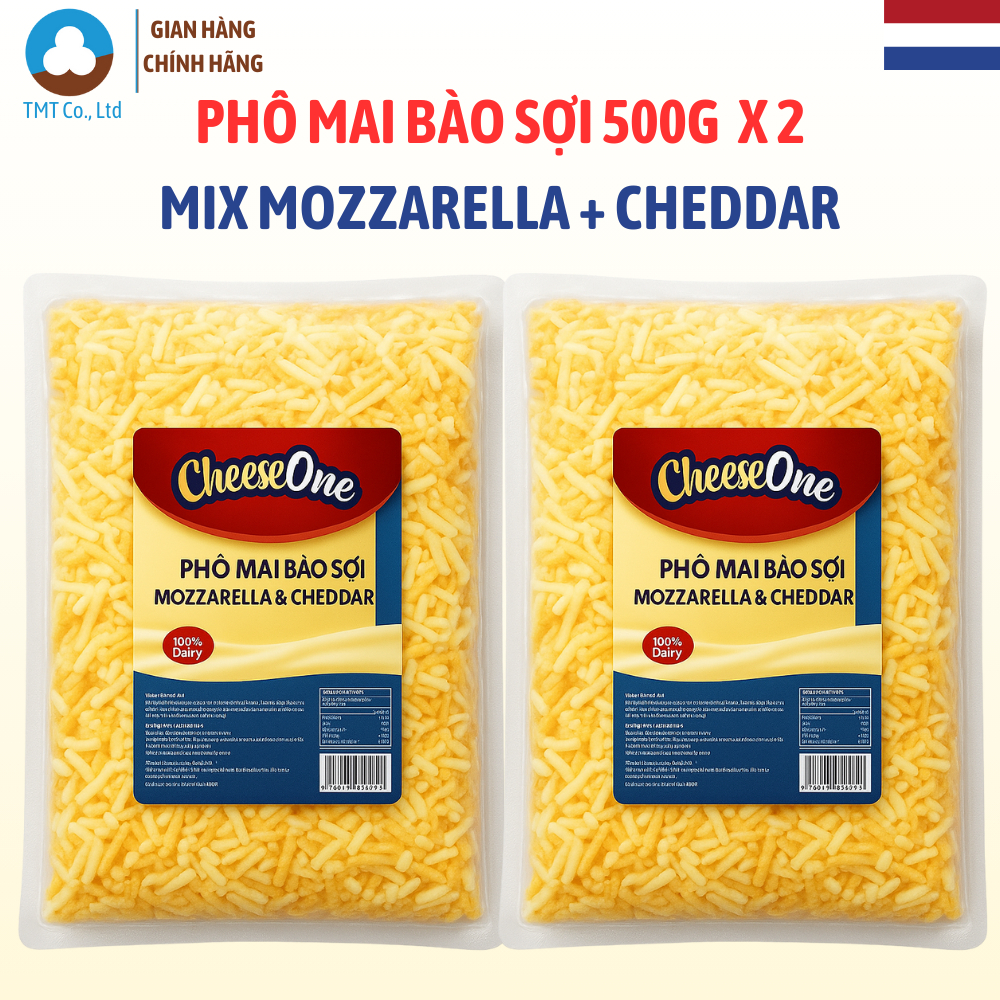 [Giao HCM] Phô mai bào sợi CheeseOne 1kg, mix mozzarella và cheddar