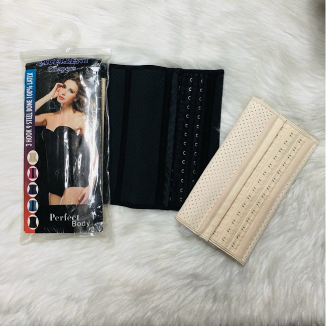 Đai nịt bụng LATEX cao su non, 9 thanh chống cuộn, có lỗ thông hơi thoáng khí