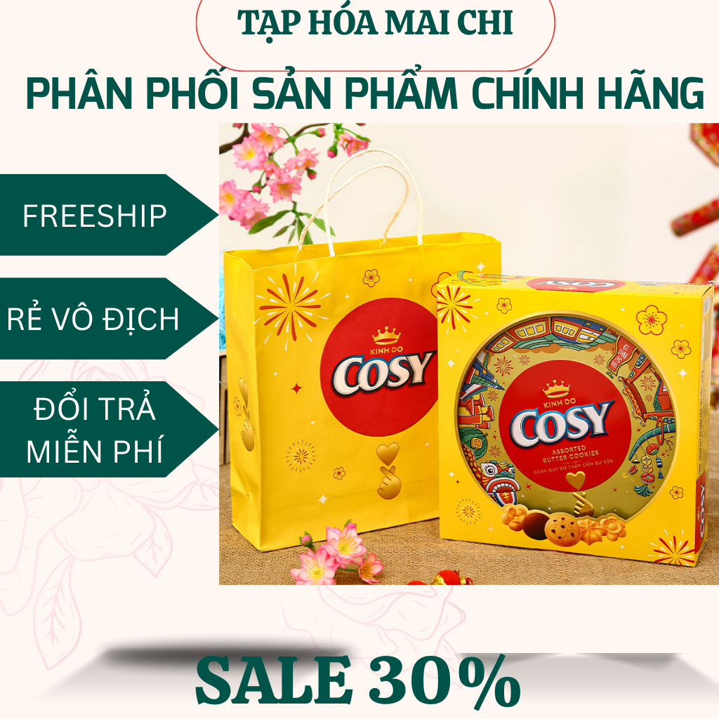 Bộ quà tết Bánh quy bơ thập cẩm vị bơ sữa Cosy hộp 378g-Bộ quà tết cosy