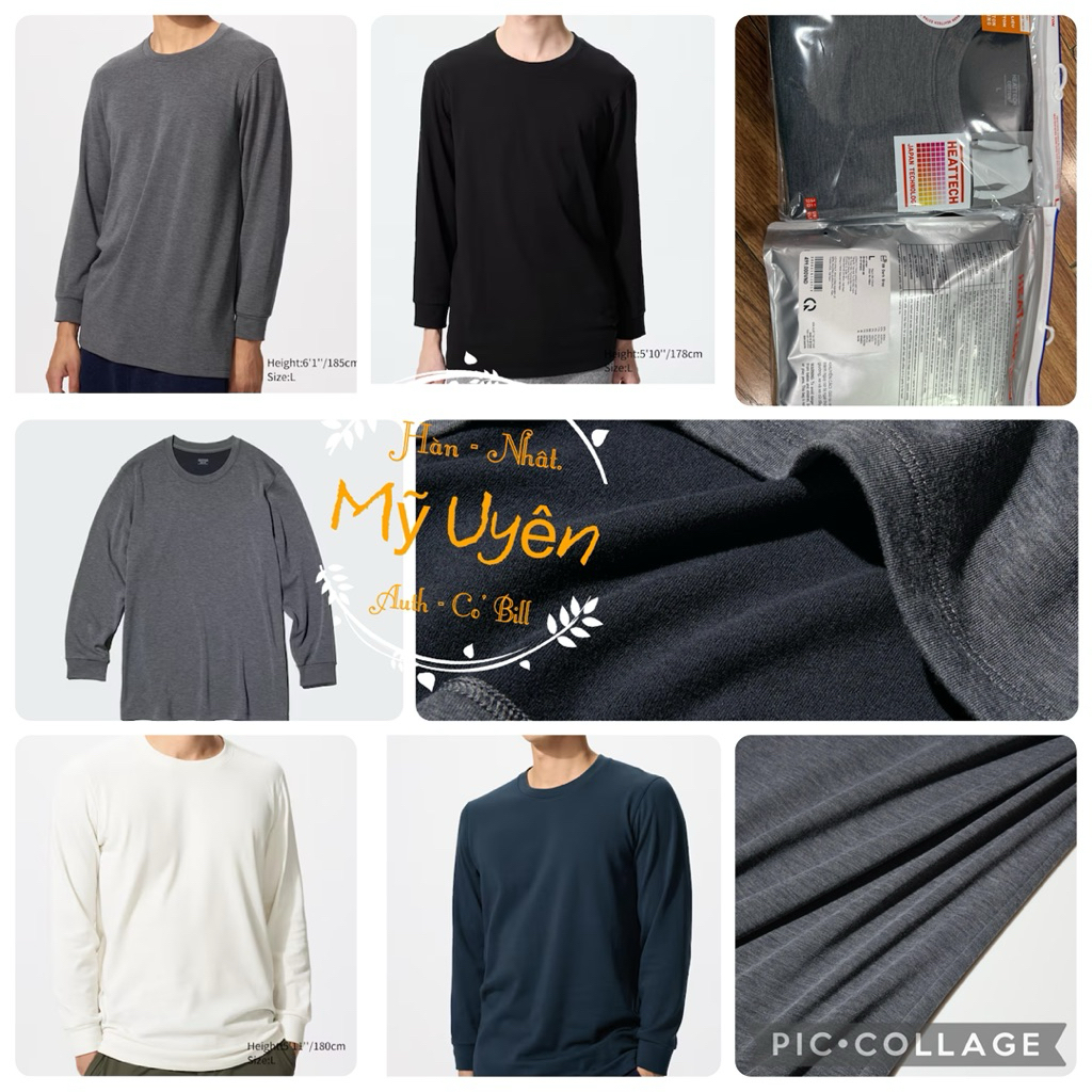 Áo giữ nhiệt Nam Heattech extra warm cổ tròn tag Uni VN