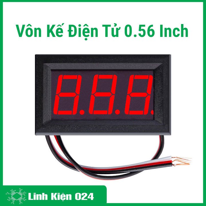 Vôn Kế Điện Tử 0.56 Inch 5-120VDC Đỏ