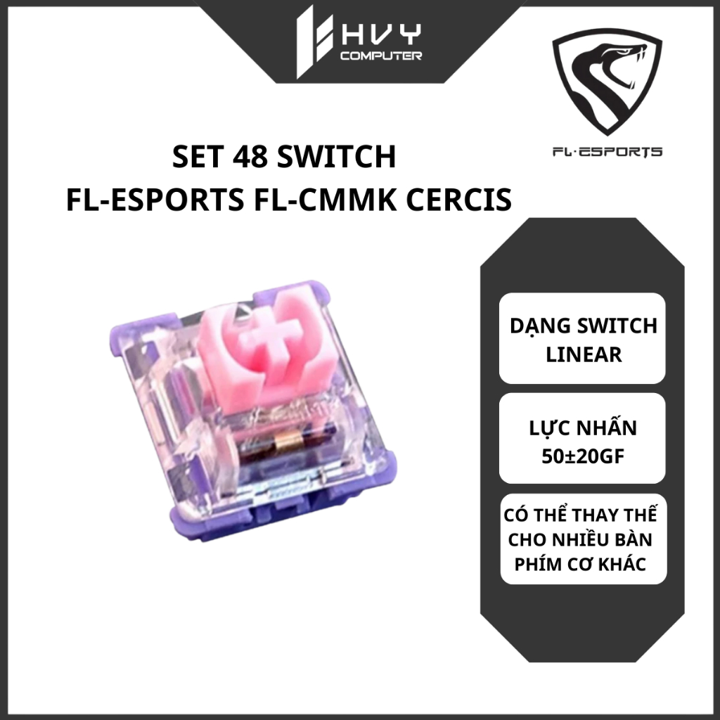 Set 48 Switch FL-Esports FL-CMMK Cercis | Gõ mượt, Không khấc - Hàng Chính Hãng