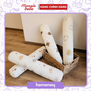 Gối Ôm 60cm Cho Trẻ Em Muslin Cotton Họa Tiết Mềm Mịn Mongle Bebe Hàn Quốc