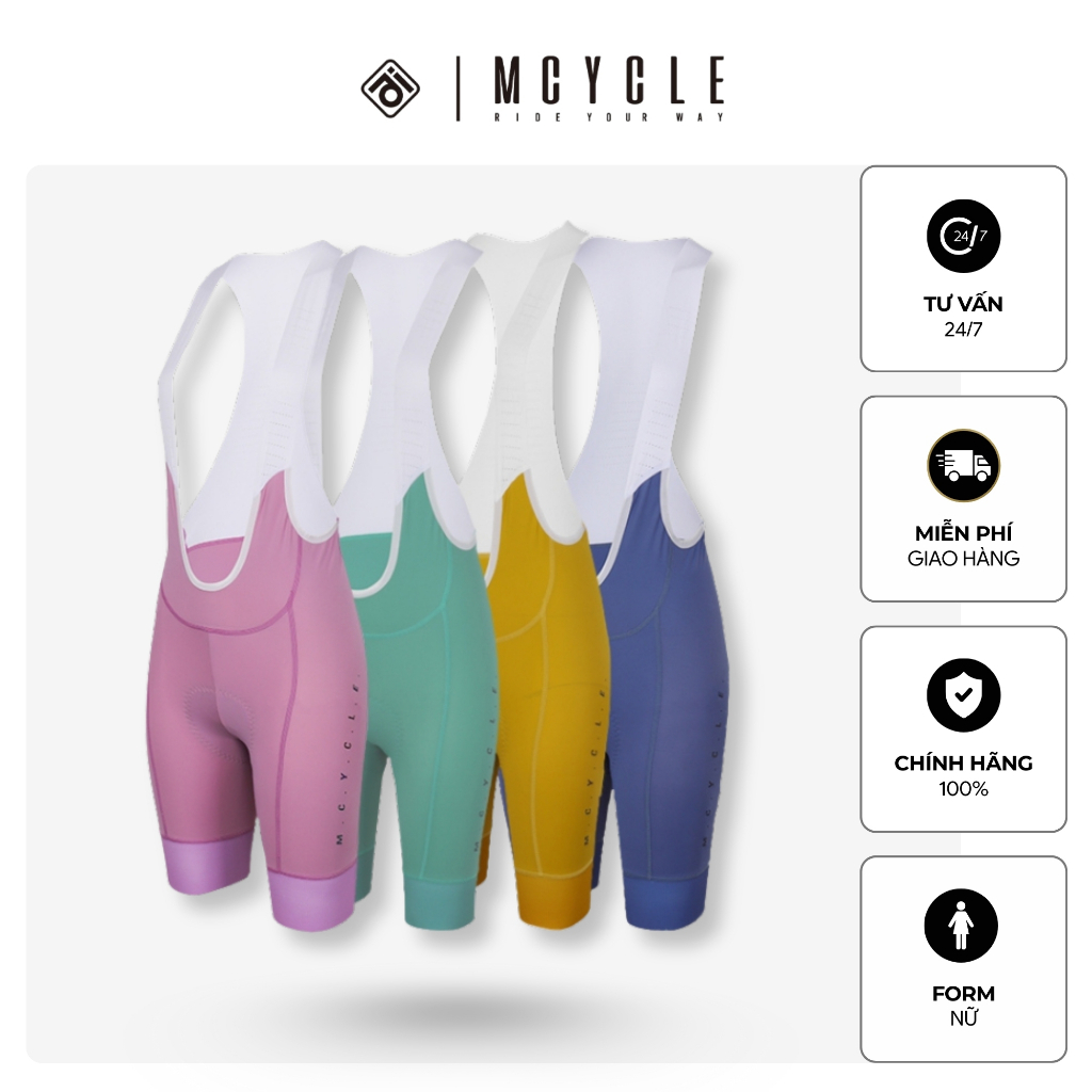 Quần đạp xe Mcycle Mk032w Chính hãng , đệm nhập khẩu Bỉ , bo quần 7cm , chất liệu co giản thấm hút t