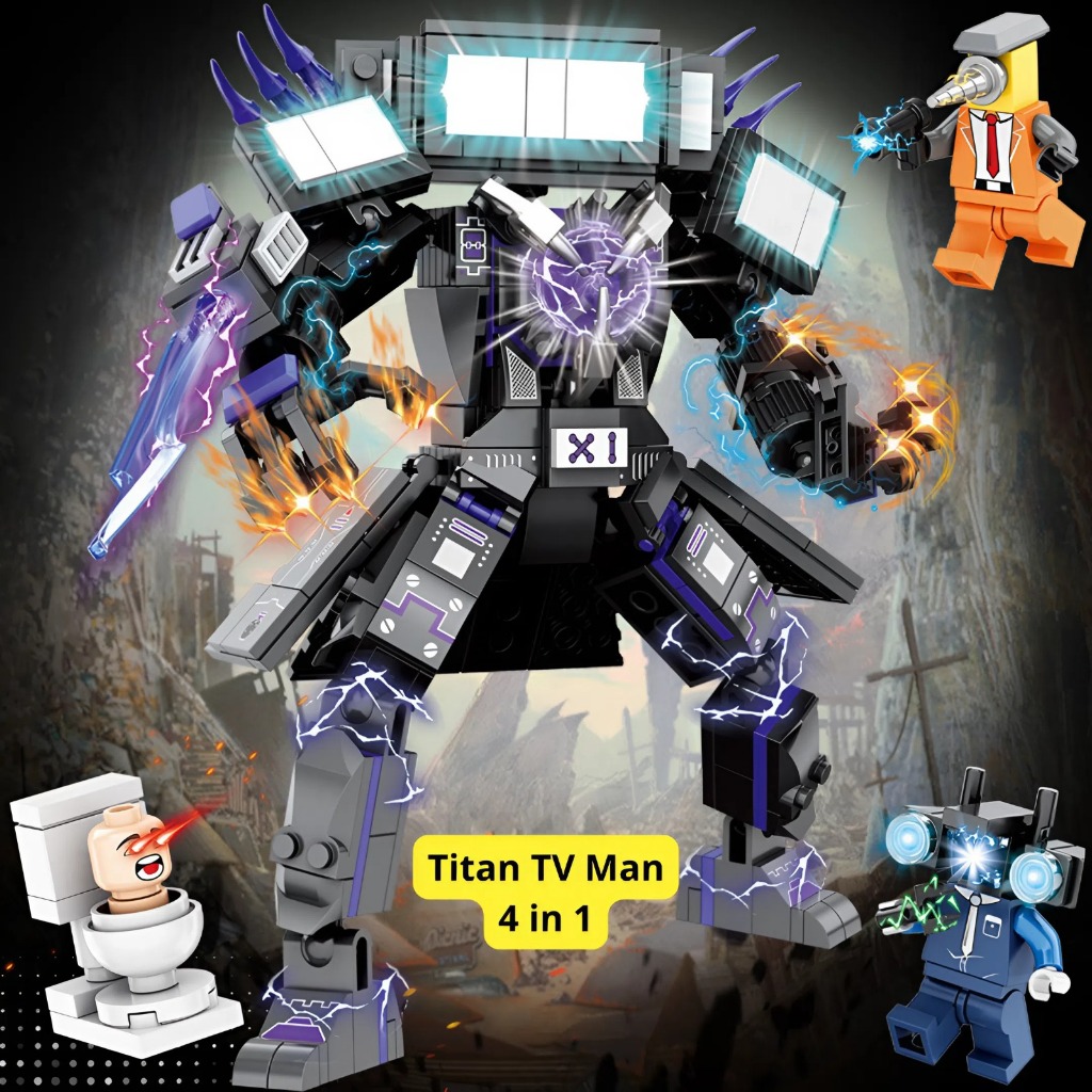 Đồ Chơi Skibidi Toilet Titan Tv Man JX042 Clock Man Drill Man Red Devil Cameraman Speaker TV man Aud