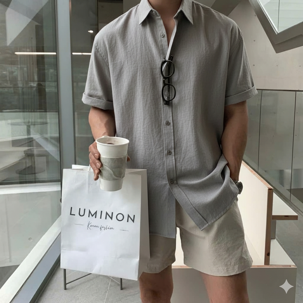 [Xả Kho 69]Áo sơ mi nam cổ tàu hàn quốc dài tay đũi 1 túi linen oxford cotton 250gsm xanh navy đen t