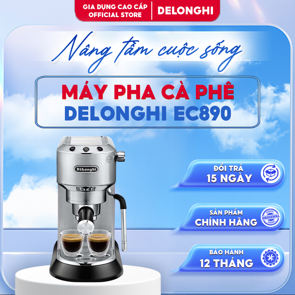 Máy Pha Cà Phê Delonghi EC890.M/GR/WI | Vòi Đánh Sữa | Áp Suất 15 Bar | Bảng Điều Khiển Trực Quan | 