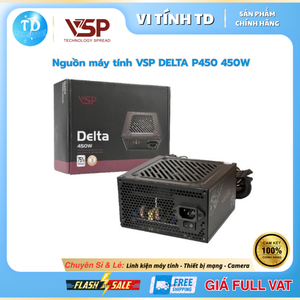 Nguồn máy tính 450W VSP DELTA P450W - Hàng chính hãng