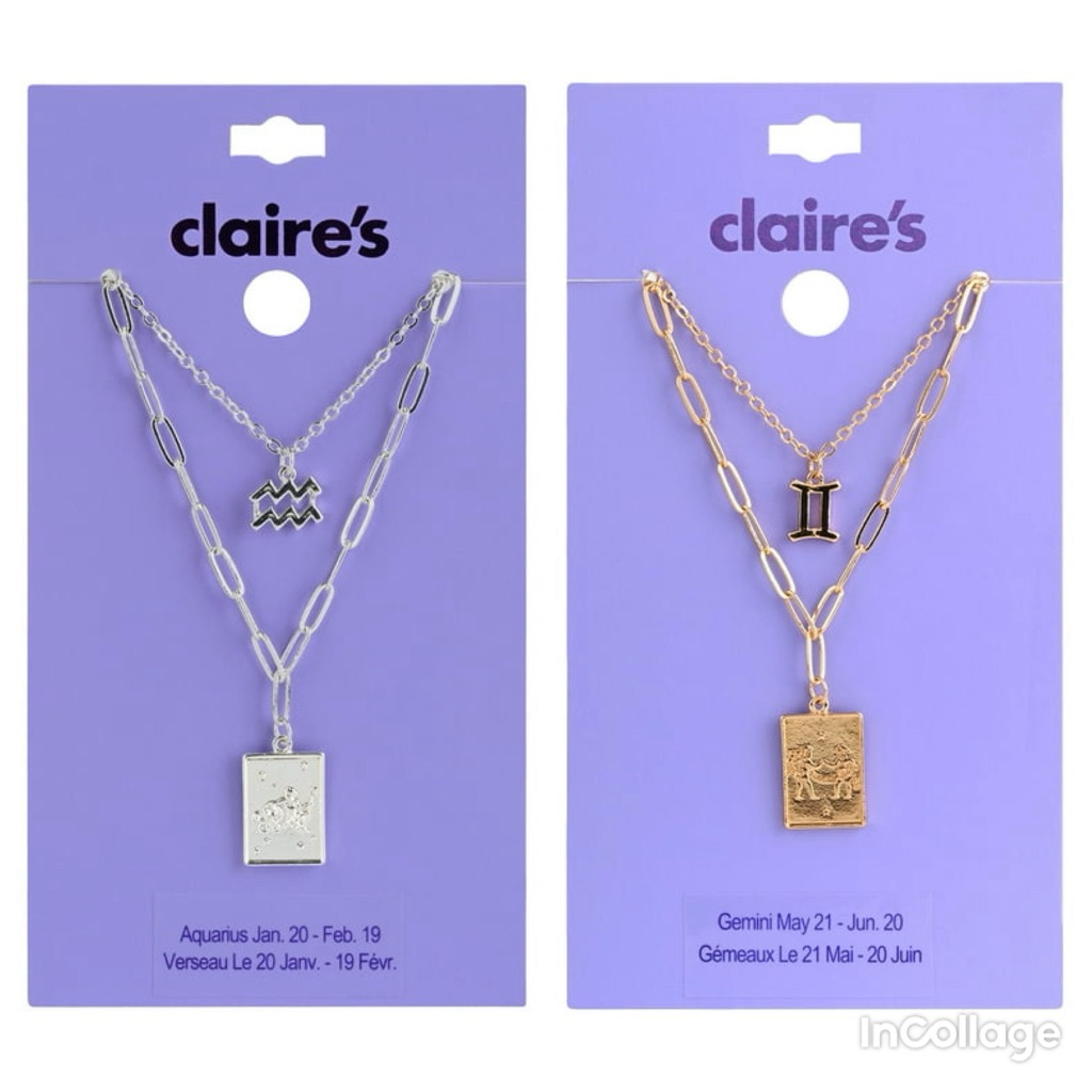 [XUẤT XỊN] SET 2 VÒNG CỔ CLAIRE’S ZODIAC FULLTAG