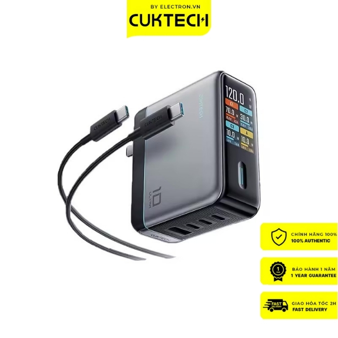 Củ sạc nhanh CUKTECH 10 Ultra GaN 120W Super Charger – AD1204U