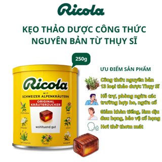 [HÀNG NHẬP KHẨU] Kẹo ngậm thảo dược Ricola Original Herb ho, đau rát họng, khàn tiếng, tự nhiên 250g