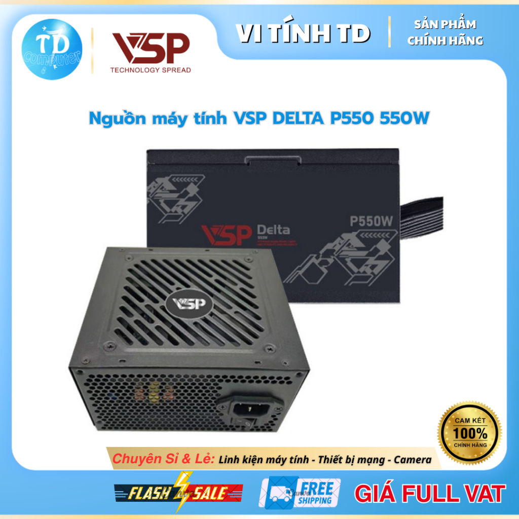 Nguồn máy tính 550W VSP DELTA P550W - Hàng chính hãng