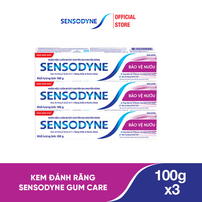 Bộ 3 Kem đánh răng SENSODYNE Gum Care 100g giúp giảm ê buốt và bảo vệ nướu chắc khỏe