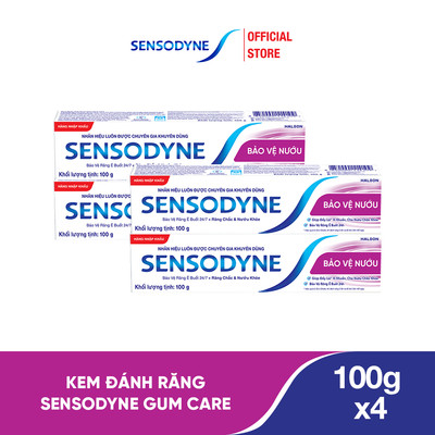 Bộ 4 Kem đánh răng SENSODYNE Gum Care 100g giúp giảm ê buốt và bảo vệ nướu chắc khỏe