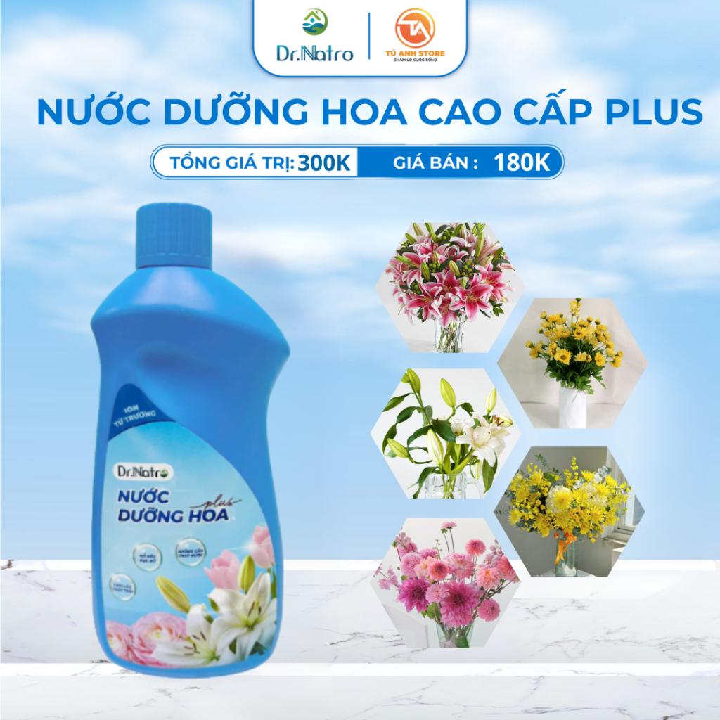 Nước Cắm Hoa Plus Dr Natro, Hoa Tươi Lâu -Dành Hoa Ly, Hoa Hồng Cao Cấp, Hoa Lễ Chùa, Bàn Thờ-500ml