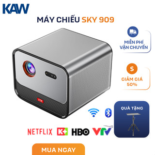 Máy Chiếu Laser 4K KAW Sky 909 Cao Cấp - Độ sáng 2200 ANSI - Loa Denon HIFI - Keystone