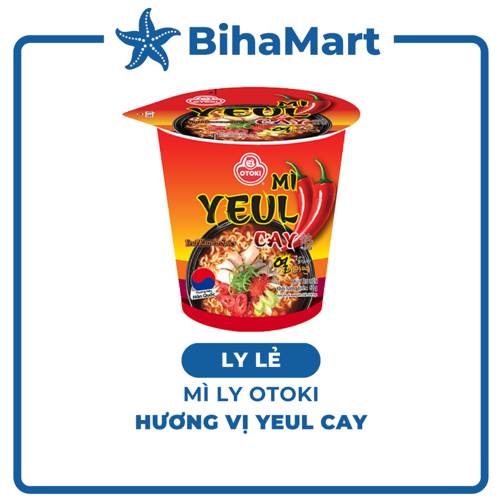 [LY LẺ] - OTTOGI - Mì ly Ottogi hương vị Yeul cay, Ottogi mì ly ăn liền, Mì ly Hàn Quốc Otogi ly, Mì