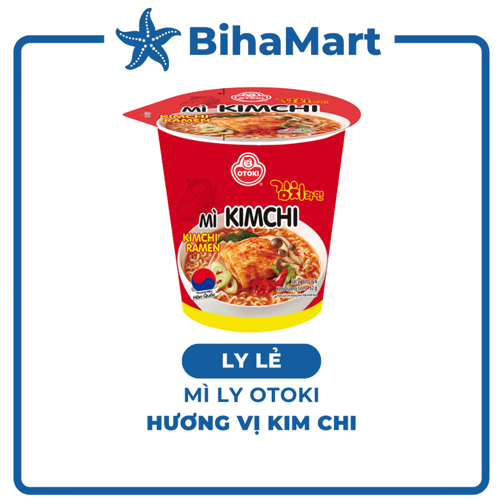 [LY LẺ] - OTTOGI - Mì ly Ottogi hương vị Kim chi, Ottogi mì ly, Mì ly Hàn Quốc Otogi ly, Ottogi ly k
