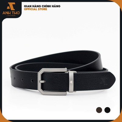 Thắt lưng nam M4KK35-09, khoá kim trắng bạc không rỉ, bản dây 3.3cm cùng chất da bò nguyên tấm bền bỉ, Anh Tho Leather