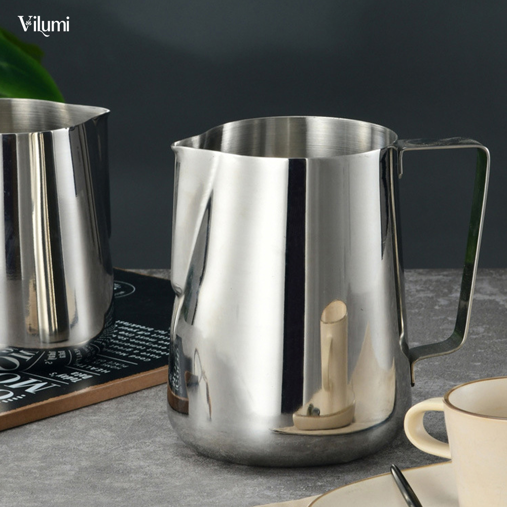 Ca đánh sữa 100% inox 304 VILUMI, ca đánh sữa inox 304 có quai cầm chắc chắn