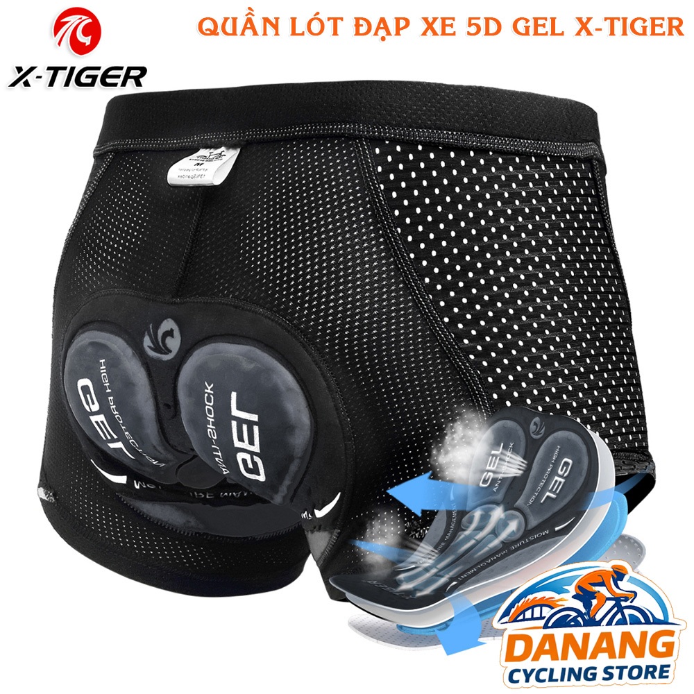 Quần Lót Đạp Xe X-Tiger 5D GEL – Quần Lót Đệm Mông (Đệm Đen)