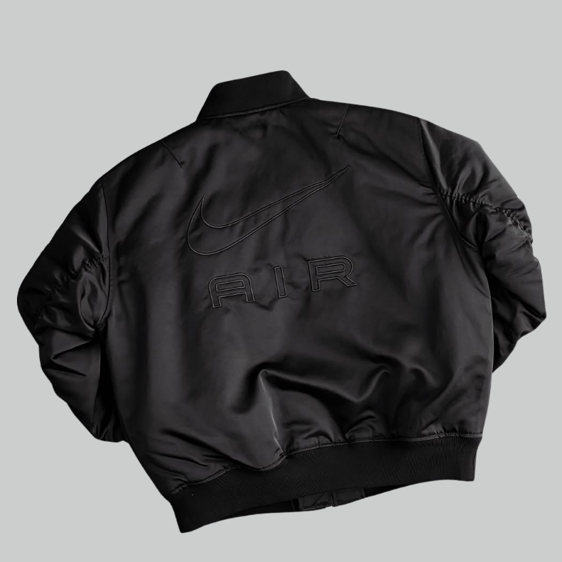 Áo khoác bomber đen chất liệu pilot