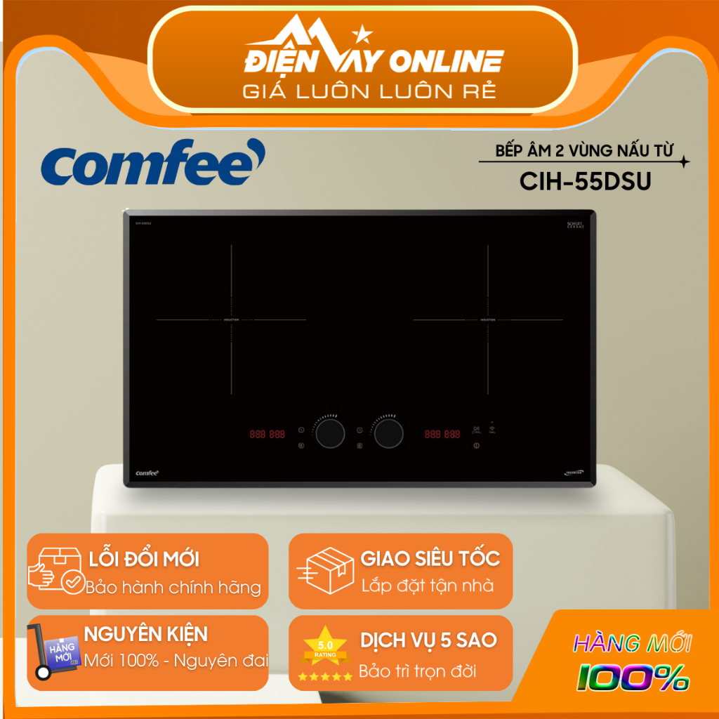 Bếp từ đôi Comfee CIH-55DSU - Công suất 5500W, hàng chính hãng