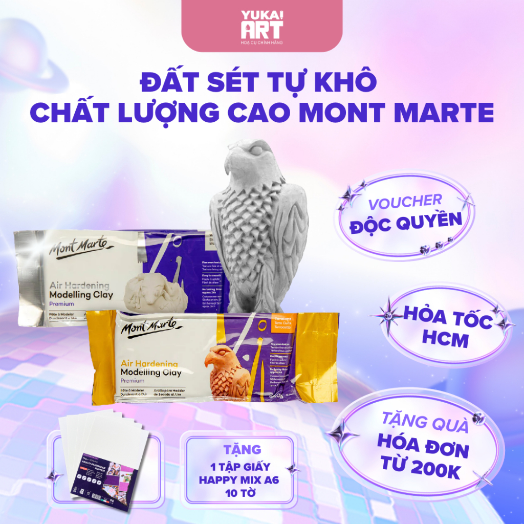 [HỎA TỐC HCM] Đất sét tạo hình tự khô Mont Marte