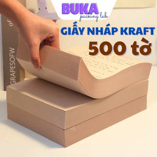Tập 500 tờ nháp kraft màu nâu vintage ghi chép dành cho học sinh ghi chép, làm thủ công