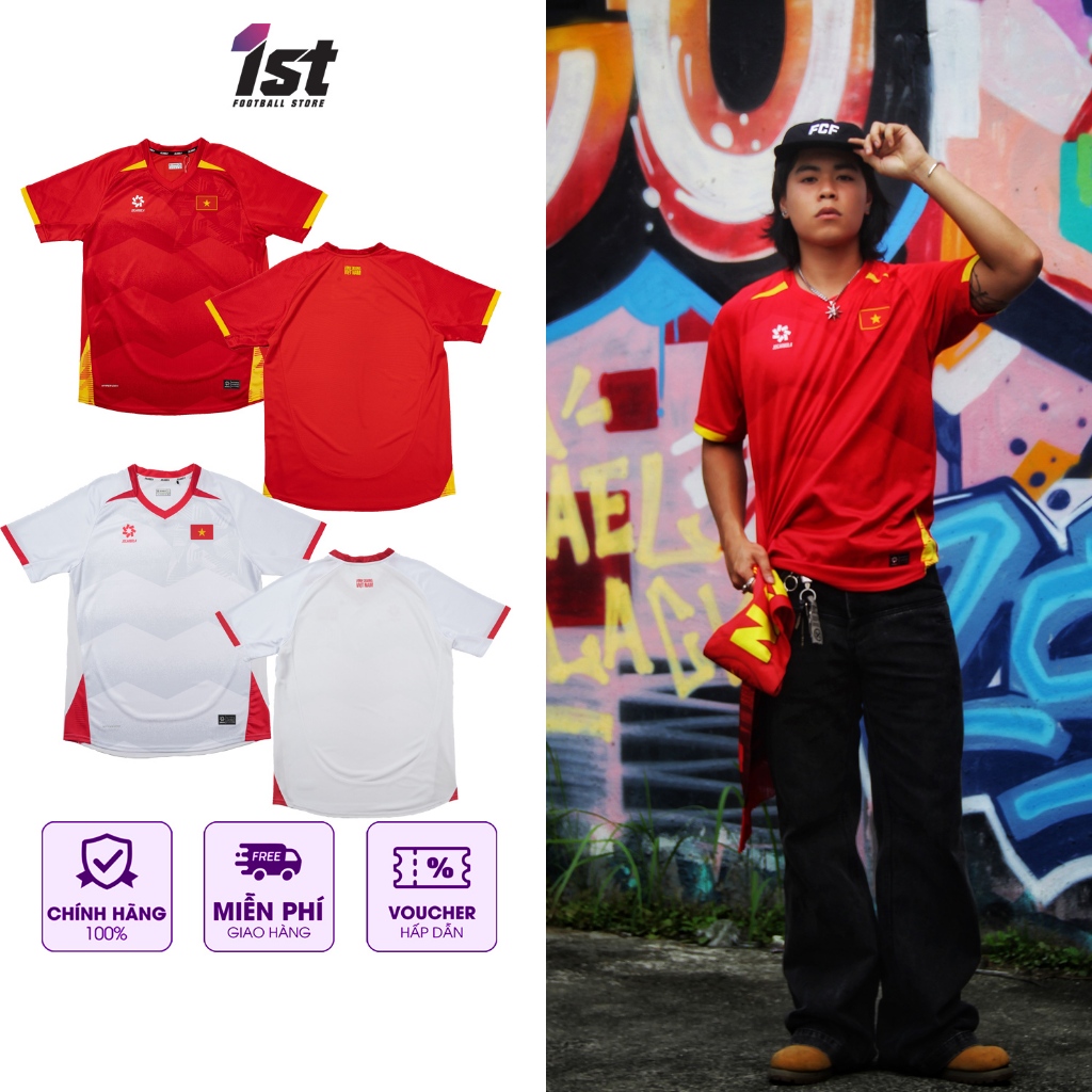 Áo Thi Đấu Bóng Đá Đội Tuyển Việt Nam 2025 Màu Đỏ Bản Player Jogarbola