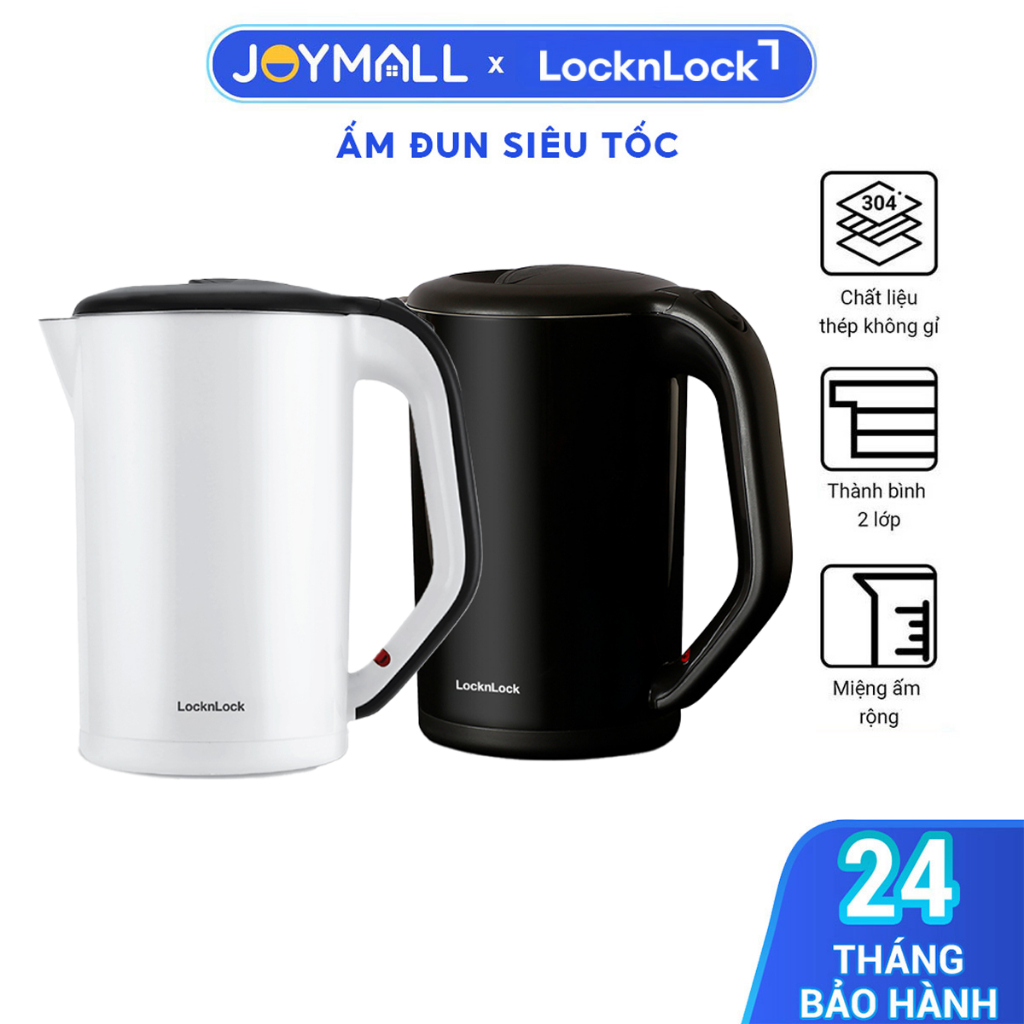 Ấm Đun Siêu Tốc LocknLock EJK738 EJK341 1.7L, Hàng Chính Hãng, Khi Sôi Tự Ngắt - JoyMall