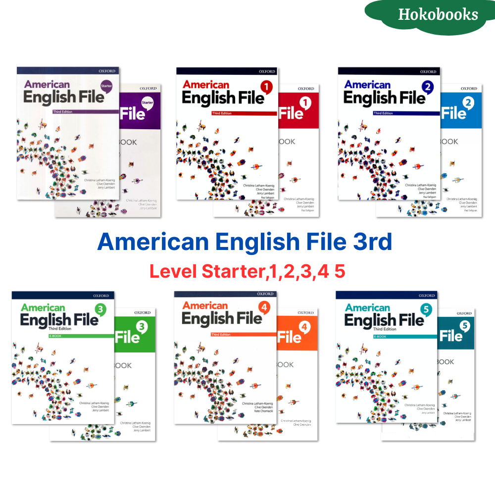 Sách - American English File 3rd - Level Starter,1,2,3,4,5 (KHONG CO CODE) - Bản in laser tặng file 