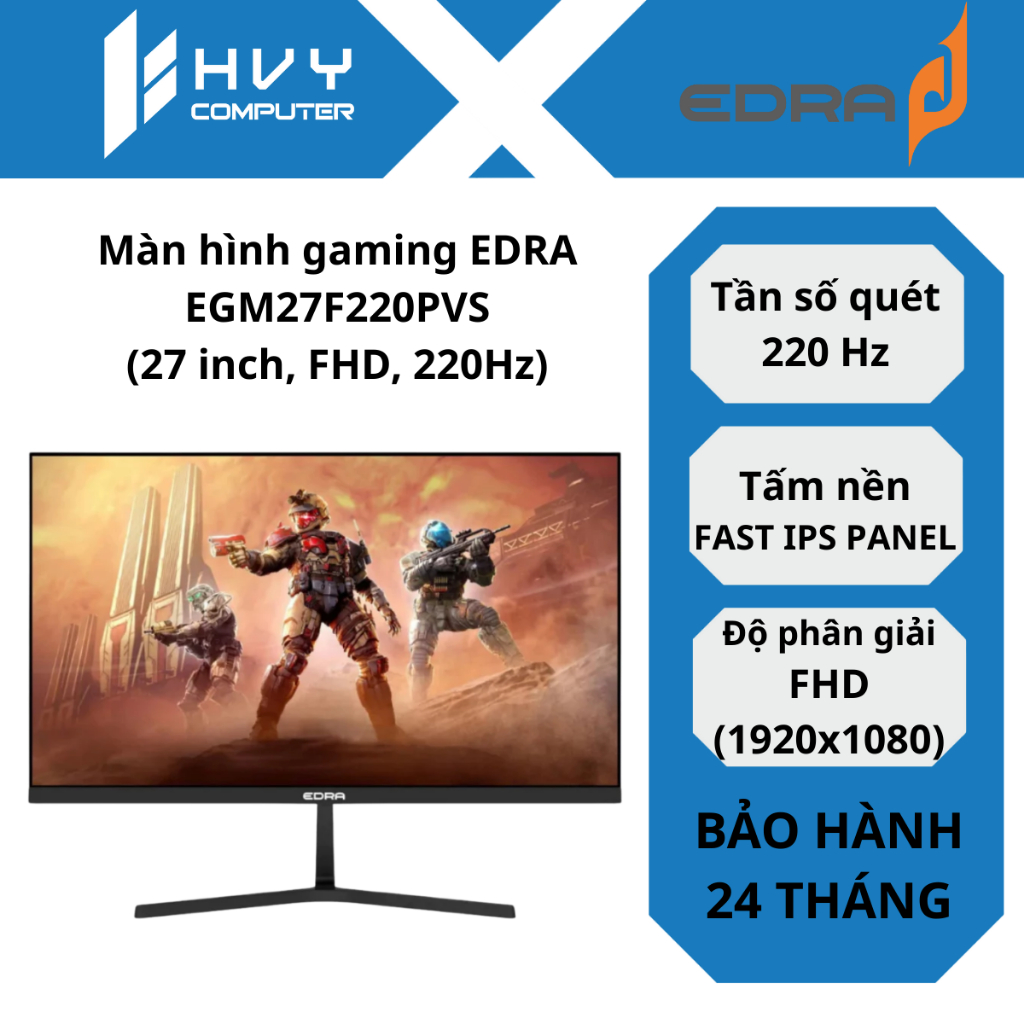 Màn hình gaming EDRA EGM27F220PVS (27 inch, FHD, 220Hz) - Hàng Chính Hãng.