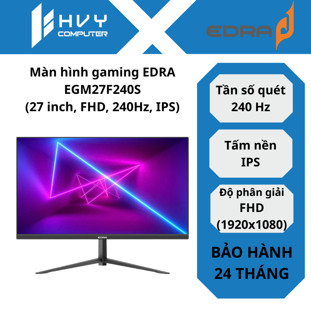 Màn hình gaming EDRA EGM27F240S (27 inch, FHD, 240Hz, IPS) - Hàng Chính Hãng