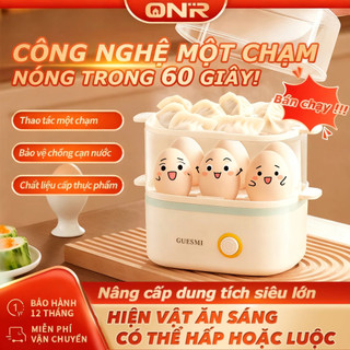 Máy Hấp Trứng Mini Đa Chức Năng, Bản Nâng Cấp Mới, Bộ 2 Tầng, Chống Cháy Khô Và Tự Động Ngắt Điện