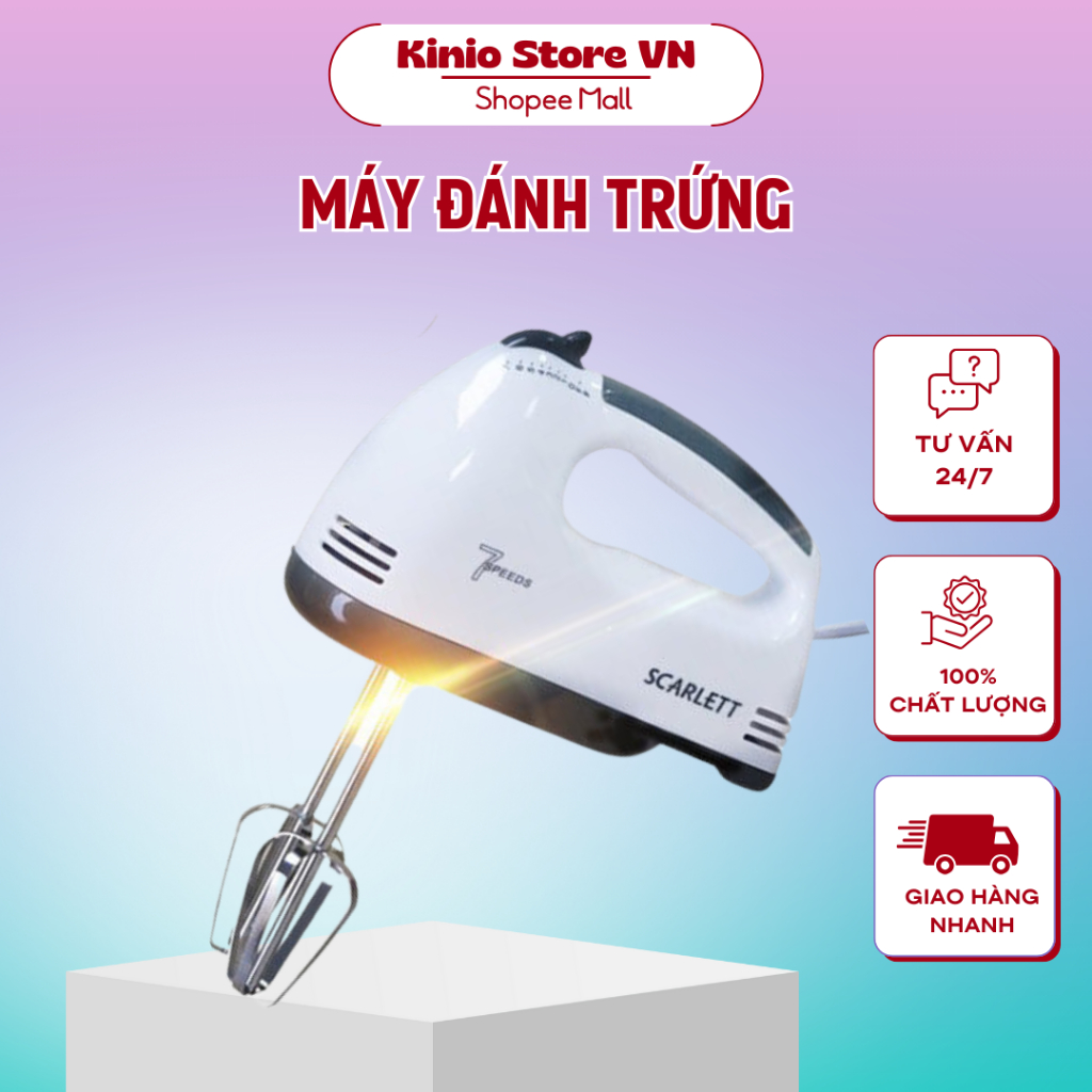 Máy Đánh Trứng Trộn Bôt Cầm Tay  Làm Bánh Đa Năng Động Cơ Mạnh Mẽ (KINIO)