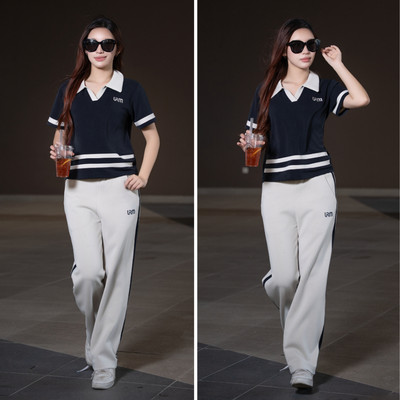 LAROMA Set Bộ Quần Áo Nữ Áo Cộc Tay Quần Dài Classy BN31 | Vải Lecopra, Co Giãn, Mềm Mát