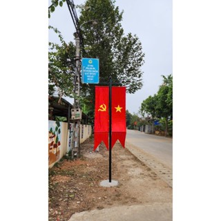 Cờ đuôi cá in 2 mặt Đảng và tổ quốc kích thước 0,4x1,75m