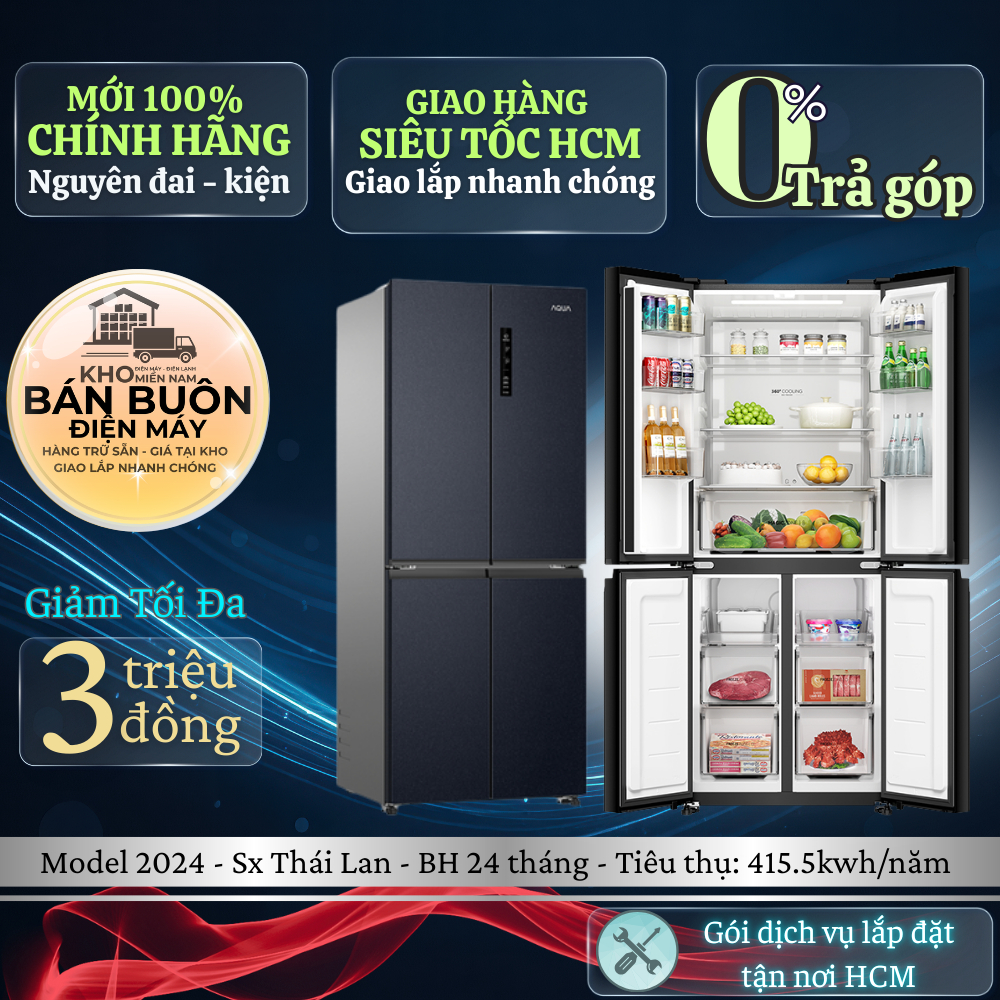 AQR-M532XA(CBC) Tủ lạnh Aqua Multi Door 469 lít Twin Inverter, Ngăn Magic Zone AQR-M532XA(CBC)