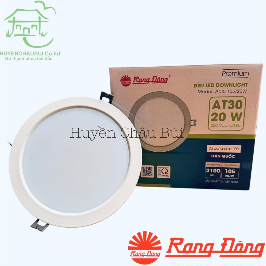 Đèn LED âm trần downlight Rạng Đông 20w khoét lỗ 155mm mã AT30 155/20w