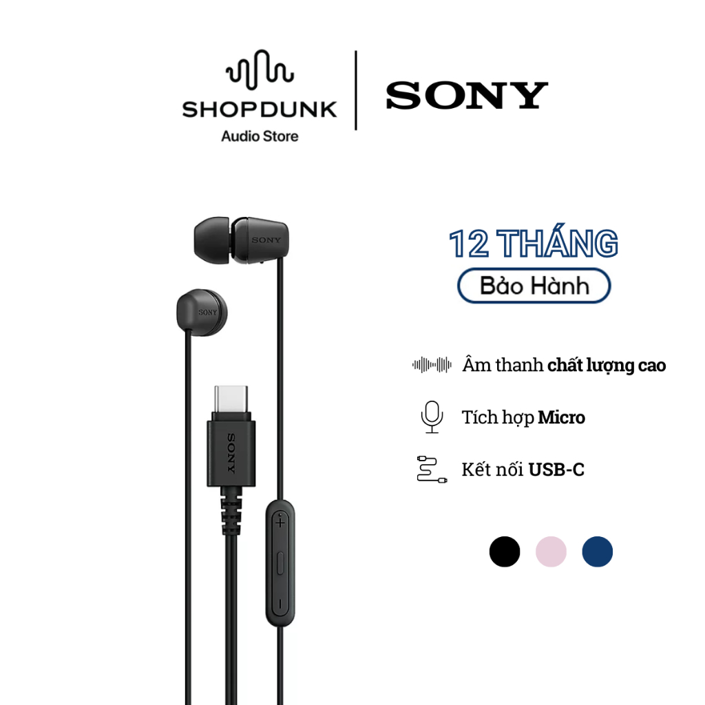 Sony IER-EX15C Tai Nghe Có Dây Nhét Tai Cổng Type-C Tích Hợp Micro Chính Hãng
