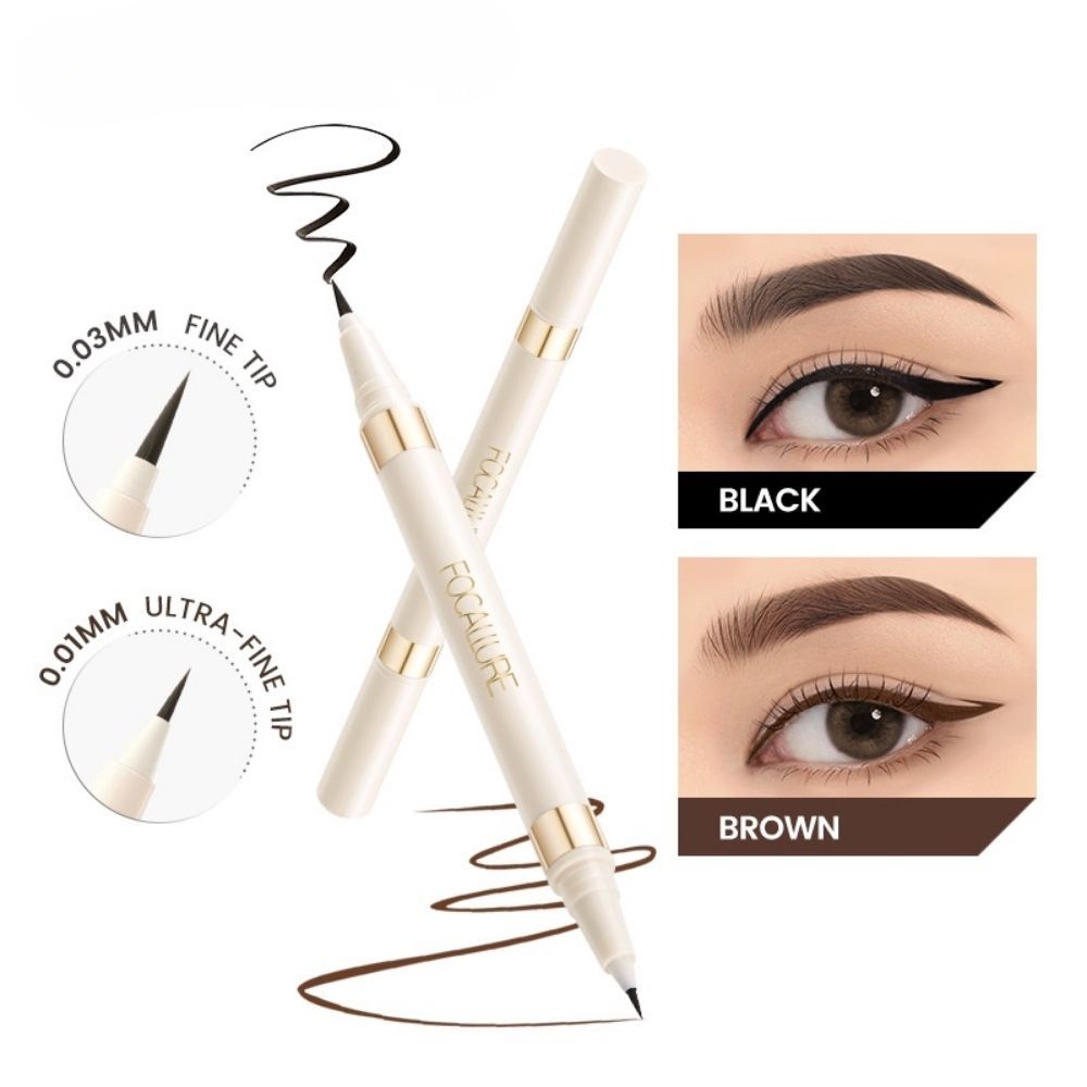 Ảnh 2 của Bút kẻ mắt FOCALLURE 2 đầu trong 1 khô nhanh chống nước không nhòe màu đen nâu,