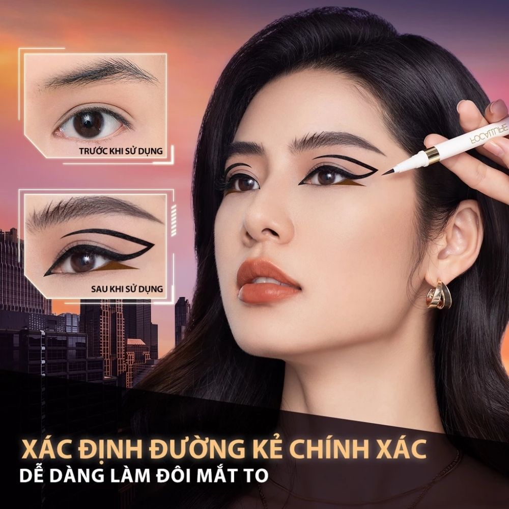 Ảnh 3 của Bút kẻ mắt FOCALLURE 2 đầu trong 1 khô nhanh chống nước không nhòe màu đen nâu,