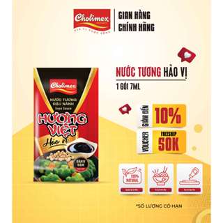 Nước tương Hương Việt Hảo Vị 7ml (01 túi gồm 50 gói tiện lợi sử dụng)