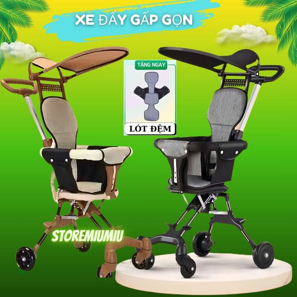 ⭐️[𝑴𝒊𝒆̂̃𝒏 𝑺𝒊́𝒑]Xe Đẩy Gấp Gọn Cho Bé Yêu, Bé Đi Du Lịch Đi Chơi Siêu Gọn Nhẹ