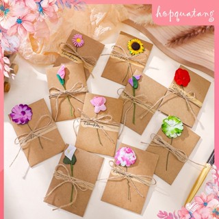 Thiệp Quà Tặng Màu Kraft Buộc Hoa Khô 10x7cm Để Chúc Mừng Ngày Lễ Sự Kiện Kỷ Niệm