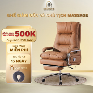 Ghế Da Massage Văn Phòng, Ghế Chủ Tịch Giám Đốc Lãnh Đạo 7 Cấp Độ, Có Gác Chân, Chất Liệu Da Cao Cấp
