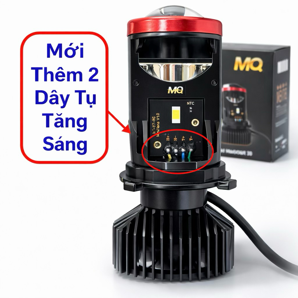 Đèn Pha Led Bi Cầu T9 Pro mQ - LED H4 ( Ko Lắp Điện Máy ) Cho Xe Máy R02
